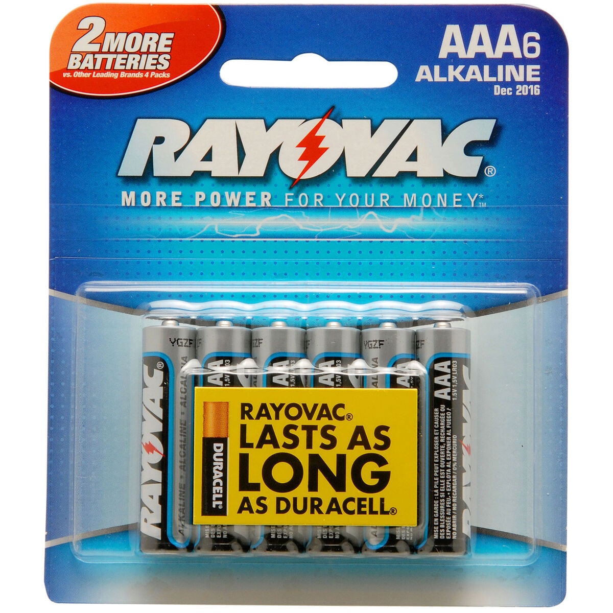 Rayovac AAA Alkaline Battery 6Pack